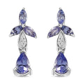 Tanzanite Dangle Earrings in Platinum Over Sterling Silver 1.35 ctw - Sticky add to cart bar