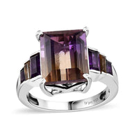 AAA Anahi Ametrine, Multi Gemstone Ring in Platinum Over Sterling Silver (Size 10.0) 5.90 ctw (Del. in 10-12 Days)
