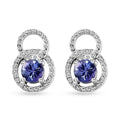 Tanzanite Stud Earrings in Platinum Over Sterling Silver 0.60 ctw - Sticky add to cart bar