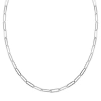 Paperclip Chain Necklace in Sterling Silver 20 Inches 10.50 Grams