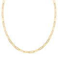 14K Yellow Gold Over Sterling Silver Paperclip Chain Necklace 20 Inches 10.50 Grams - Sticky add to cart bar