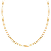 14K Yellow Gold Over Sterling Silver Paperclip Chain Necklace 20 Inches 10.50 Grams