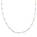 14K YG Over and Sterling Silver 3mm Station Oval Moon Necklace 24 Inches 5.40 Grams - Sticky add to cart bar