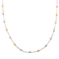 14K RG, YG Over and Sterling Silver 3mm Station Oval Moon Necklace 24 Inches 5.40 Grams - Sticky add to cart bar