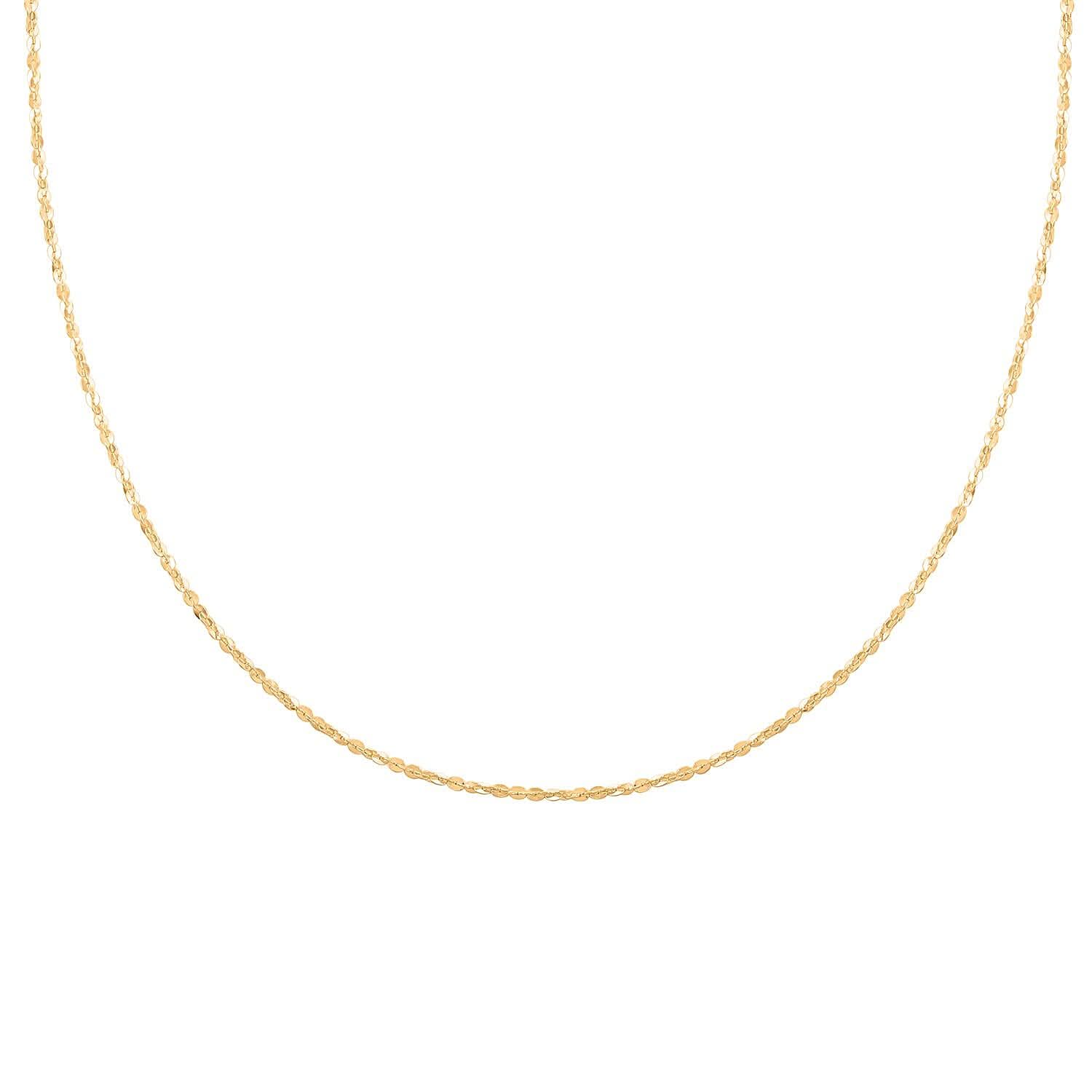 Italian 14K Yellow Gold Over Sterling Silver Twisted Necklace 18-24 Inches 4 Grams