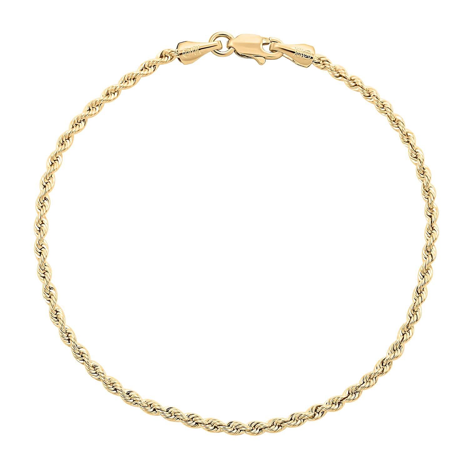 10K Yellow Gold 2.1mm Quint Rope Bracelet (7.00 In) 1.20 Grams