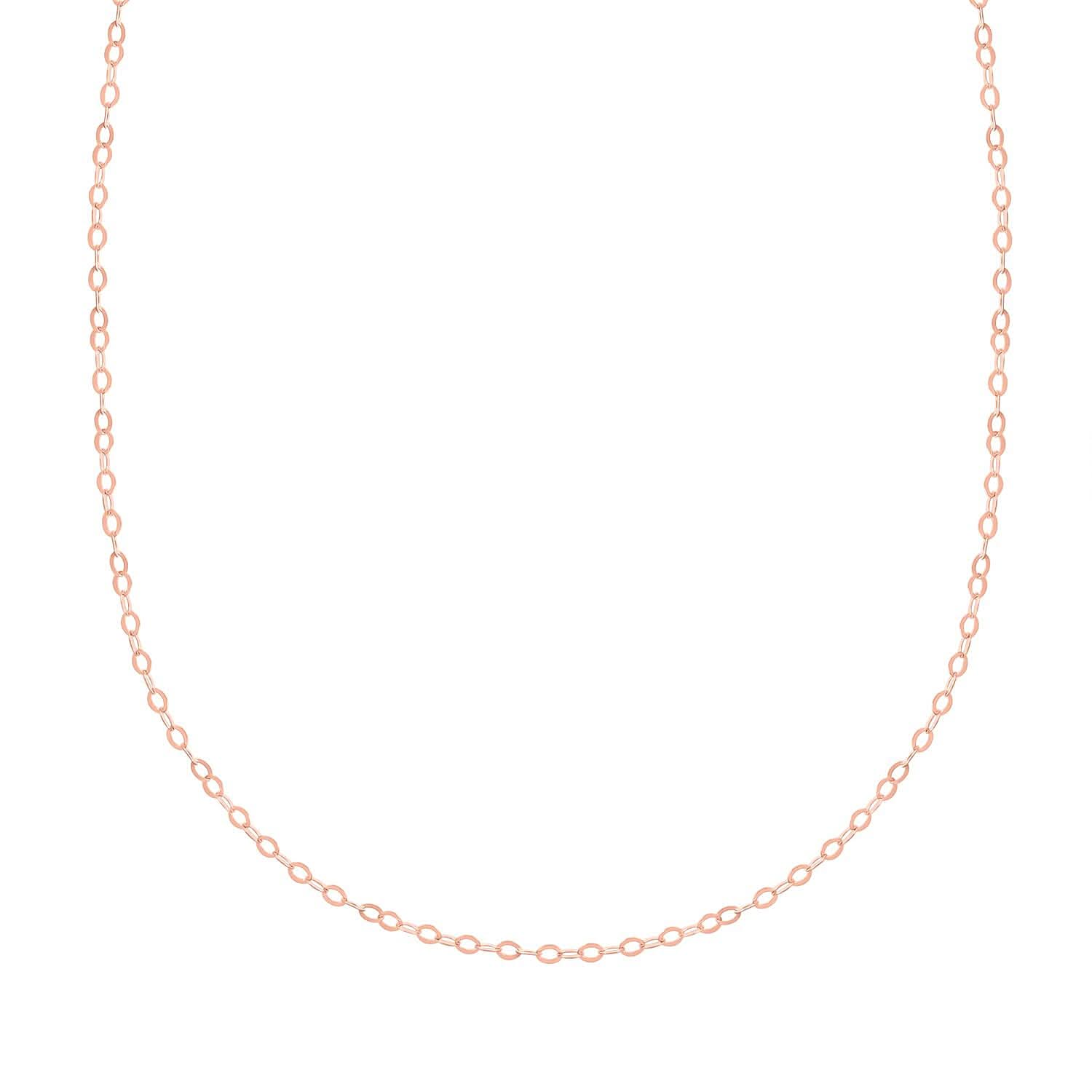 14K Rose Gold Over Sterling Silver Adjustable Link Chain Necklace 24 Inches 2.80 Grams