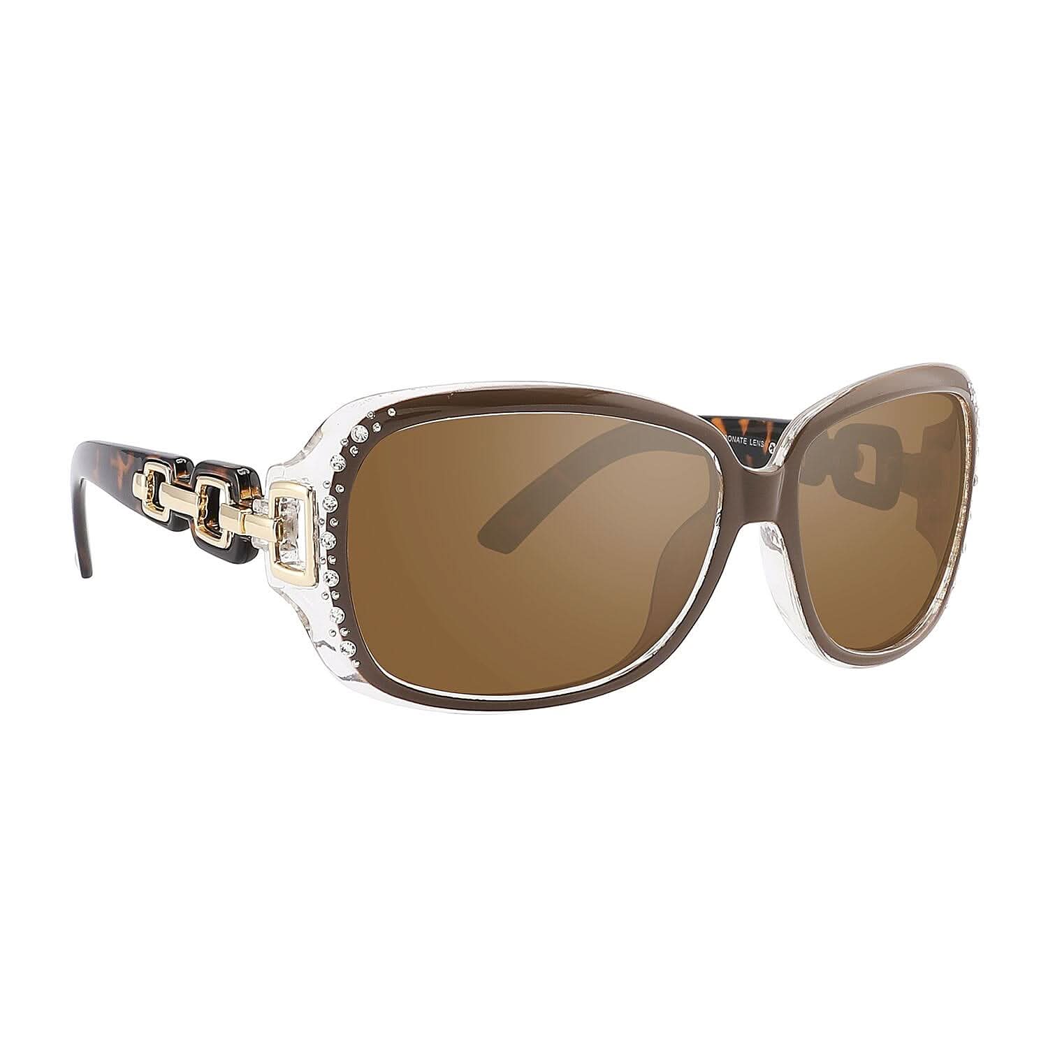 Solarx Fashion Sunglasses with Rhinestones -Brown