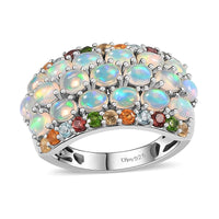 Premium Sleeping Beauty Turquoise and Malgache Neon Apatite Ring in Platinum Over Sterling Silver (Size 10.0) 4.00 ctw