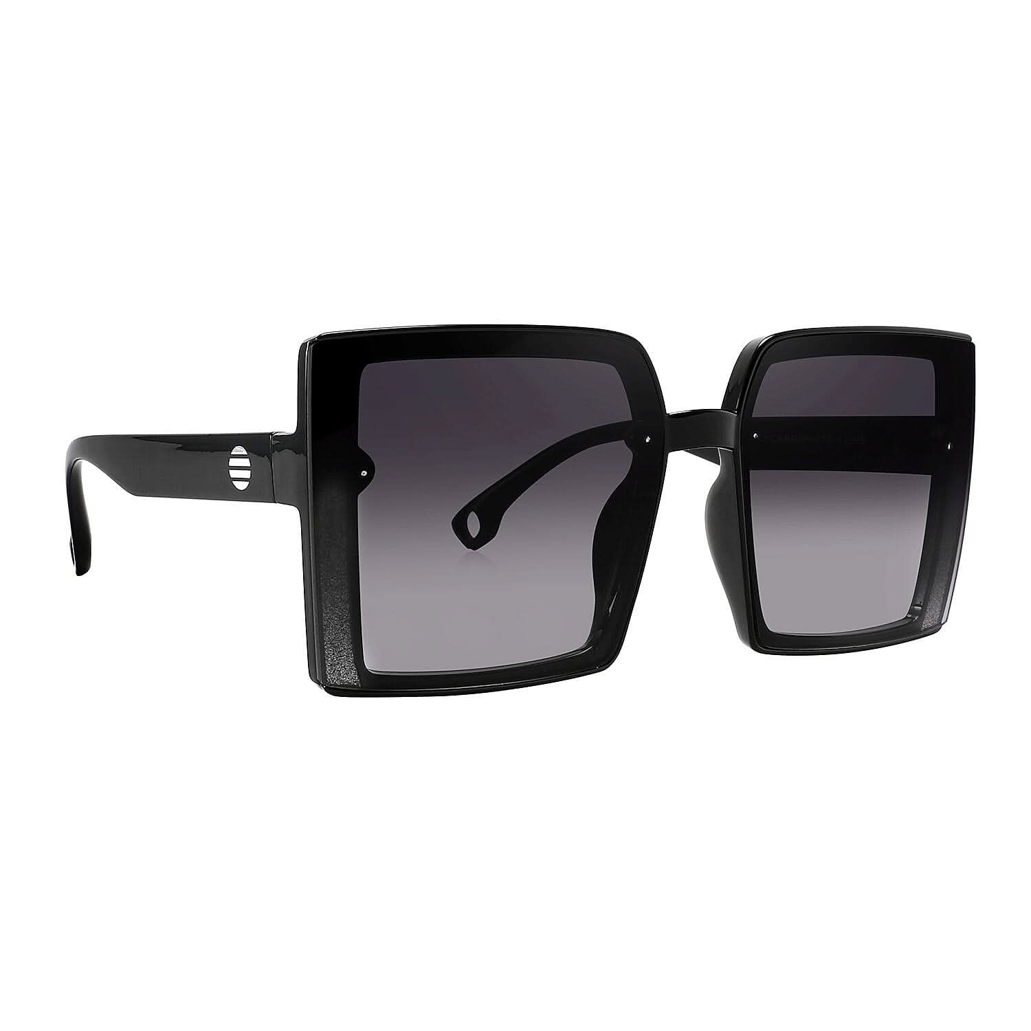 Solarx Square Sunglasses - Glossy Black