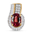 Luxoro 14K Yellow Gold AAA Ouro Fino Rubellite and G-H I2 Diamond Pendant without Chain 1.65 ctw - Sticky add to cart bar