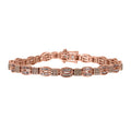 Natural Champagne Diamond Bracelet in Vermeil Rose Gold Over Sterling Silver (7.25 In) 1.50 ctw - Sticky add to cart bar