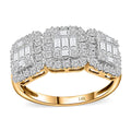 14K Yellow Gold I2-I3 White Diamond Cluster Ring 1.00 ctw - Sticky add to cart bar