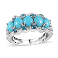 Sleeping Beauty Turquoise and Multi Gemstone Ring in Platinum Over Sterling Silver (Size 10.0) 1.85 ctw - Sticky add to cart bar