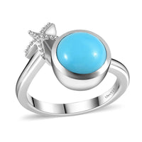 Sleeping Beauty Turquoise Ring in Platinum Over Sterling Silver (Size 10.0) 2.35 ctw
