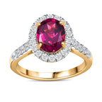 Luxoro 10K Yellow Gold AAA Purple Garnet, Diamond (G-H, I2) (0.85 cts) Ring (Size 10.0) 3.25 ctw
