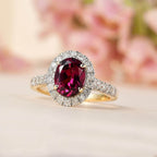 Luxoro 10K Yellow Gold AAA Purple Garnet, Diamond (G-H, I2) (0.85 cts) Ring (Size 10.0) 3.25 ctw