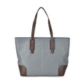 Black Genuine Leather Tote Bag with Double Handles Drop - Sticky add to cart bar