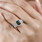 Rhapsody 950 Platinum AAAA Green Tourmaline and E-F VS2 Diamond Ring (Size 7.0) 7.95 Grams 2.90 ctw
