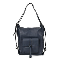 Black Multi-Purpose 2-in-1 Genuine Leather Crossbody Bag (13"x5.5"x13.8") with Adjustable Straps