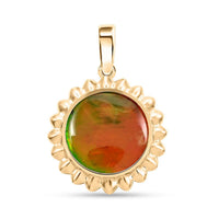 Certified & Appraised Luxoro 10K Yellow Gold AAA Canadian Ammolite Solitaire Pendant without Chain