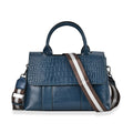 Navy Multi-Purpose 2-in-1 Genuine Leather Crossbody Bag (12.2"x4.3"x8.3") with Handle Drop and Shoulder Straps - Sticky add to cart bar