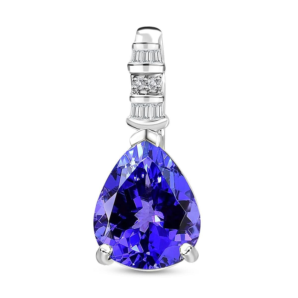 Rhapsody 950 Platinum AAAA Tanzanite and E-F VS Diamond Statement Pendant 2.75 ctw