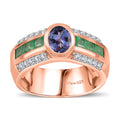 Tanzanite, Multi Gemstone Ring in Vermeil RG Over Sterling Silver (Size 10.0) 2.00 ctw - Sticky add to cart bar