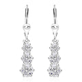 One Time Only Moissanite Lever Back Earrings in Platinum Over Sterling Silver 1.55 ctw - Sticky add to cart bar