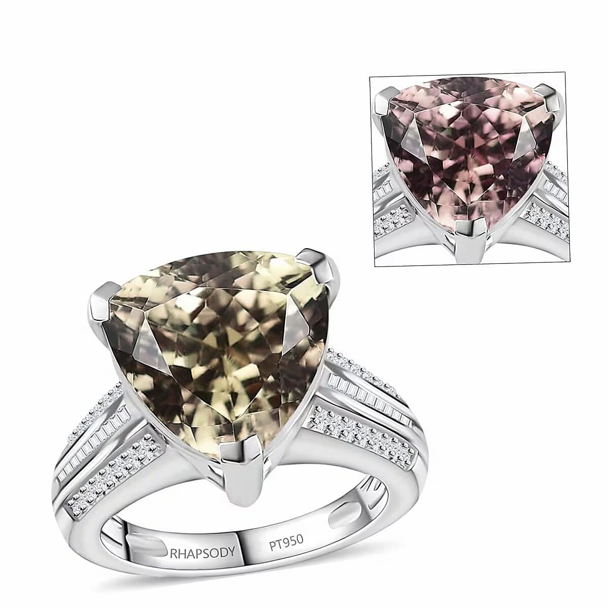 Doorbuster Certified & Appraised Rhapsody AAAA Turkizite and E-F VS2 Diamond 10.35 ctw Ring in 950 Platinum 7.80 Grams