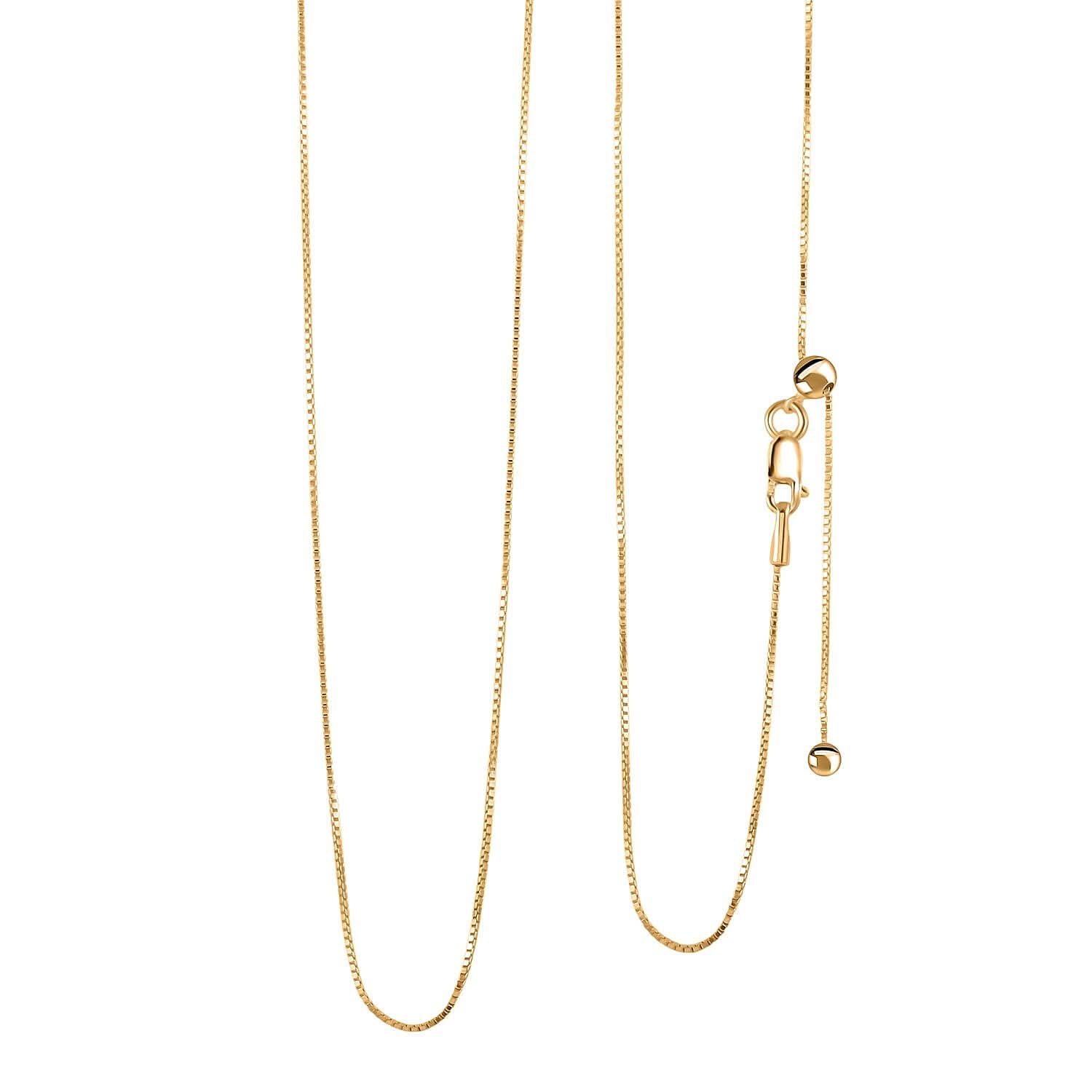 Italian 14K Yellow Gold Over Sterling Silver Chain Necklace 24 Inches 2.60 Grams