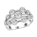 Moissanite Ring in Rhodium Over Sterling Silver (Size 10.0) 1.10 ctw - Sticky add to cart bar