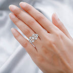 Moissanite Ring in Rhodium Over Sterling Silver (Size 10.0) 1.10 ctw