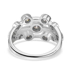 Moissanite Ring in Rhodium Over Sterling Silver (Size 10.0) 1.10 ctw