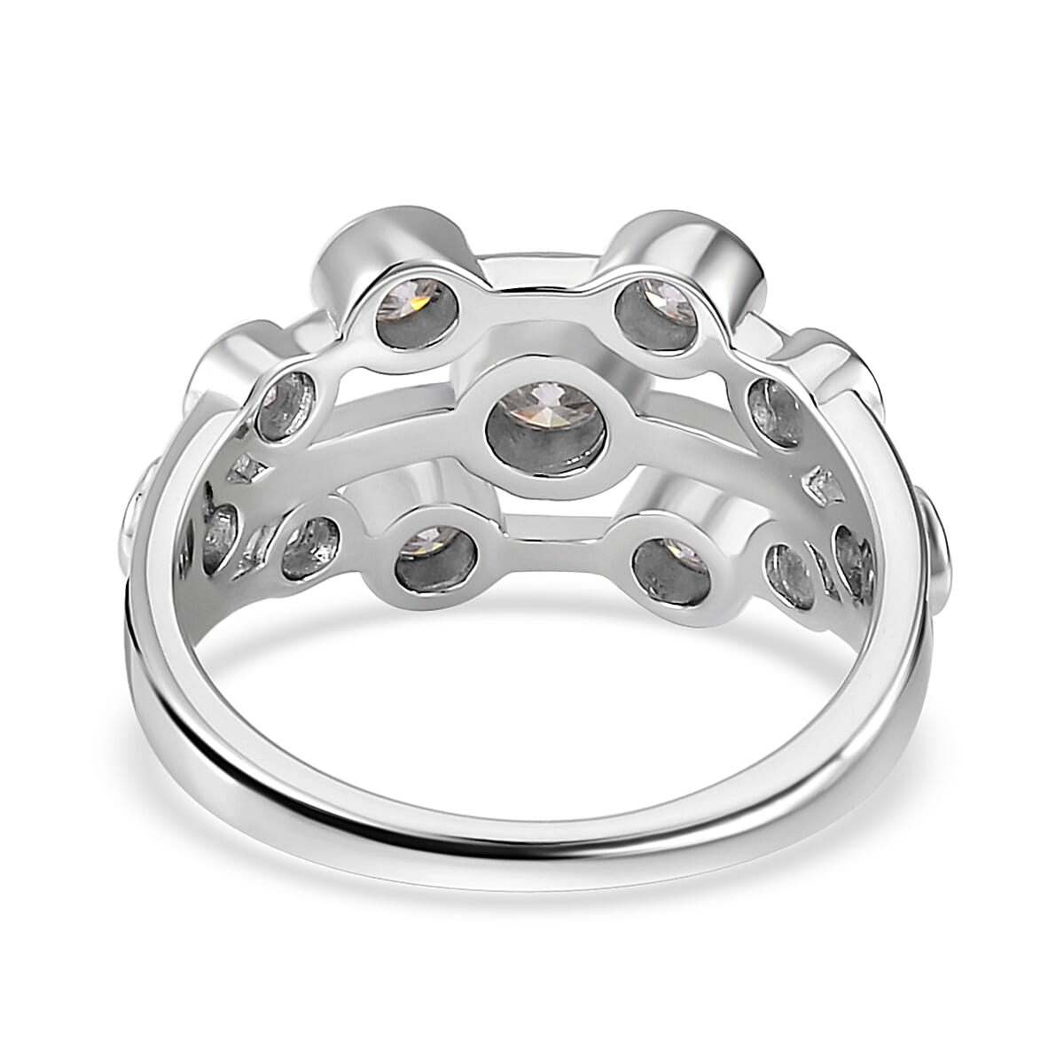 Moissanite Ring in Rhodium Over Sterling Silver (Size 10.0) 1.10 ctw (5)