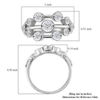 Moissanite Ring in Rhodium Over Sterling Silver (Size 10.0) 1.10 ctw