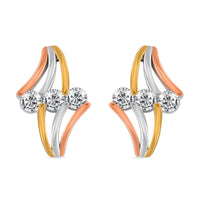 White Moissanite Earrings in 14K Yellow, Rose Gold and Rhodium Over Sterling Silver 0.90 ctw
