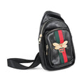Black Vegan Leather Sling Bag (10"x4"x6") - Sticky add to cart bar