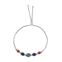 Mojave Multi Turquoise Bolo Bracelet in Platinum Over Sterling Silver 3.90 ctw