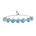 Sleeping Beauty Turquoise Bolo Bracelet in Platinum Over Sterling Silver (10.50 In) 11.40 ctw - Sticky add to cart bar