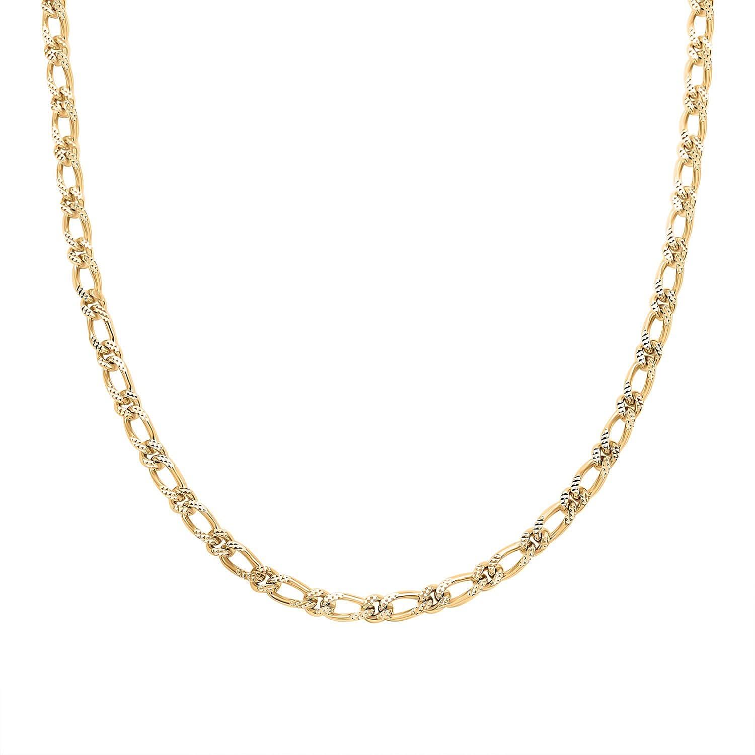 Italian 14K YG Over Sterling Silver Figaro Bombe Pyramid Necklace 22 Inches 36.10 Grams