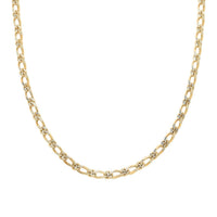 Italian 14K YG Over Sterling Silver Figaro Bombe Pyramid Necklace 22 Inches 36.10 Grams