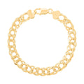 Italian 14K Yellow Gold Over Sterling Silver Rombo Chain Bracelet (8.00 In) 17.80 Grams - Sticky add to cart bar