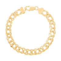 Italian 14K Yellow Gold Over Sterling Silver Rombo Chain Bracelet (8.00 In) 17.80 Grams