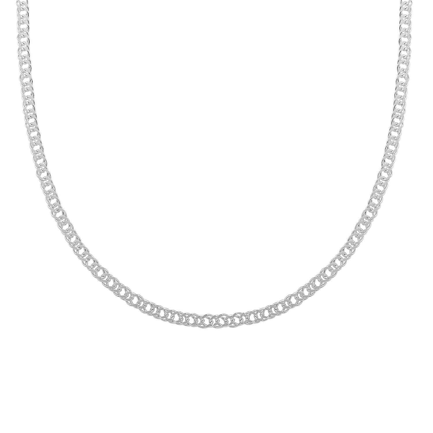 Italian Sterling Silver Rombo Chain Necklace 18-20 Inches 8.60 Grams