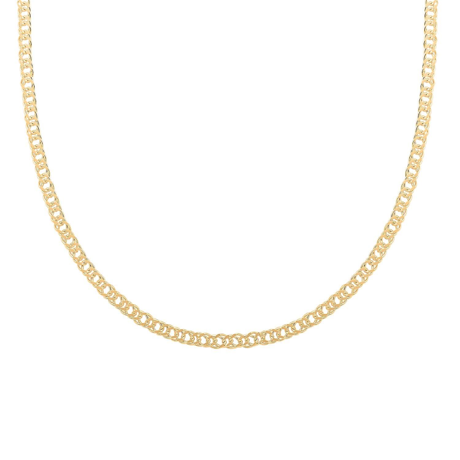 Italian Rombo Chain Necklace in 14K Yellow Gold Over Sterling Silver 18-20 Inches 8.50 Grams