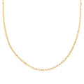 Italian 14K Yellow Gold Over Sterling Silver Flat Rolo Diamond-cut Chain Necklace 24 Inches 12.70 Grams - Sticky add to cart bar