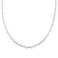Italian Paper Clip Chain Necklace in Sterling Silver 24 Inches 12.45 Grams - Sticky add to cart bar