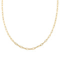 Italian 14K Yellow Gold Over Sterling Silver Paper Clip Necklace 24 Inches 12.30 Grams - Sticky add to cart bar