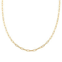 Italian 14K Yellow Gold Over Sterling Silver Paper Clip Necklace 24 Inches 12.30 Grams